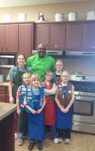Chef Jeff with some of the Holdingford Girl Scouts.